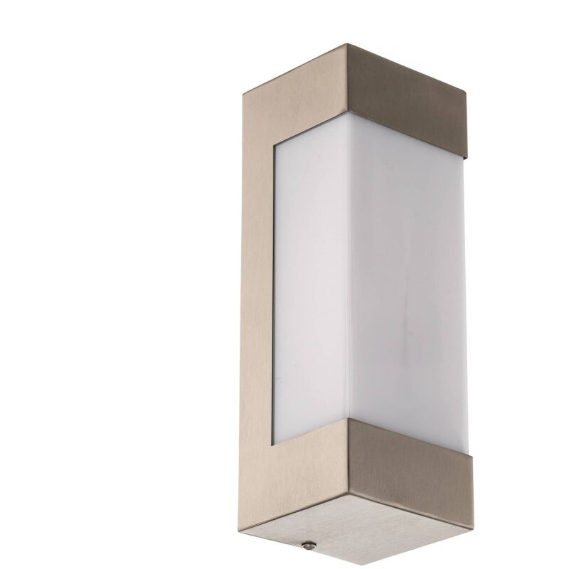 Outdoor Wall Light Kerralin (modern) in Silver made of Stainless Steel (1 light source,) from ELC stainless steel, white