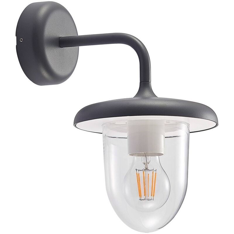 Prios - Outdoor Wall Light Larkumi dimmable (modern) in Silver made of Aluminium (1 light source, E27) from dark grey, clear