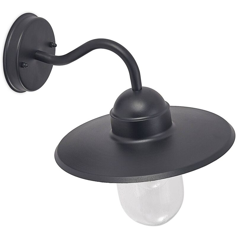 Outdoor Wall Light Loremia dimmable (modern) in Black made of Metal (1 light source, E27) from ELC black, clear