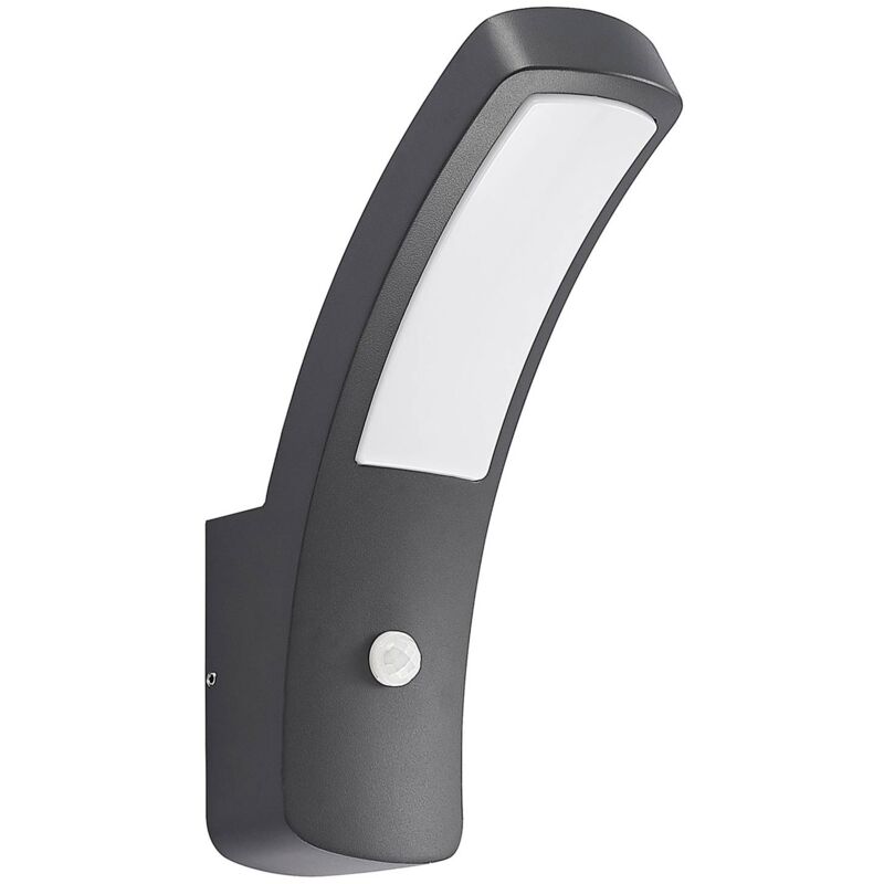 Lindby - Outdoor Wall Light Moshewith motion detector (modern) in Black made of Aluminium (1 light source,) from dark grey (ral 7016)