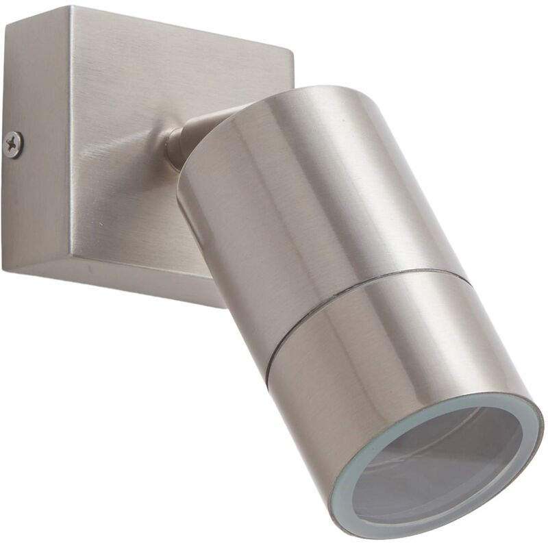 Lindby - Outdoor Wall Light Myan (modern) in Silver made of Stainless Steel (1 light source, GU10) from stainless steel