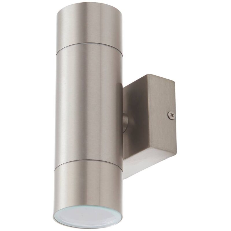 Outdoor Wall Light Myan (modern) in Silver made of Stainless Steel (2 light sources, GU10) from Lindby stainless steel