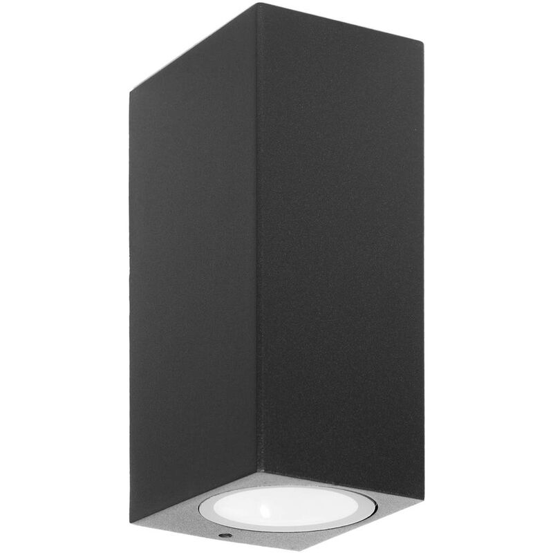 Outdoor Wall Light Tetje dimmable (modern) in Black made of Aluminium (2 light sources, GU10) from Prios black