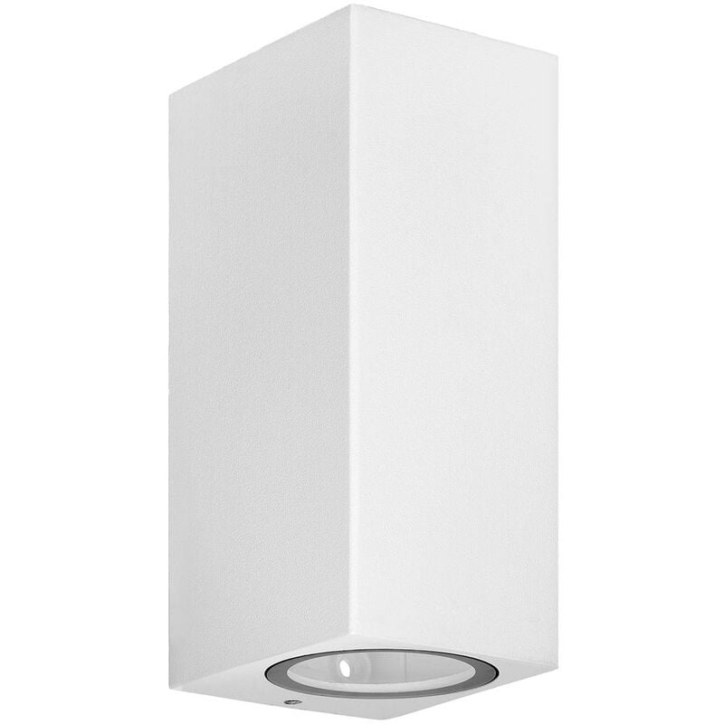 Outdoor Wall Light Tetje dimmable (modern) in White made of Aluminium (2 light sources, GU10) from Prios white