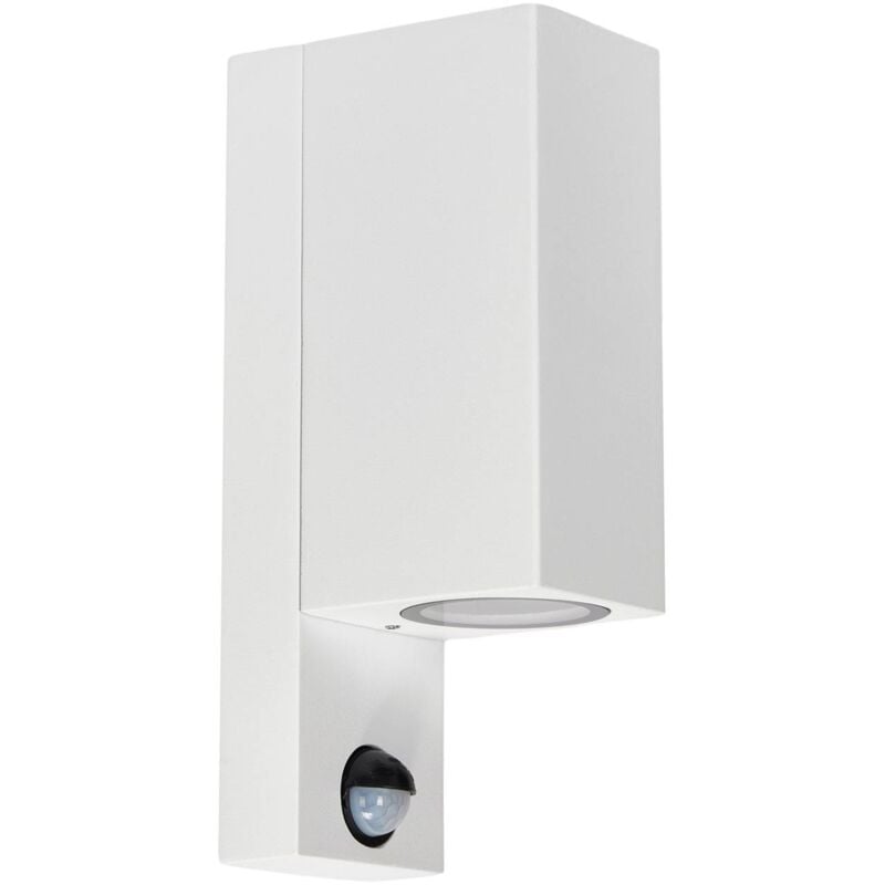 Prios - Outdoor Wall Light Tetje dimmablewith motion detector (modern) in White made of Aluminium (2 light sources, GU10) from white