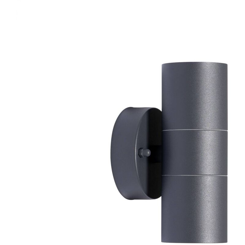 Outdoor Wall Light Tulimar dimmable (modern) in Black made of Aluminium (2 light sources, GU10) from Prios dark grey