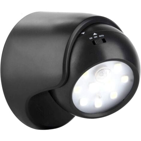 Outdoor wall light with motion sensor  1000 Lumen LED Outdoor Lighting  Battery Powered Cordless Lighting  360 degree swivel and tilt
