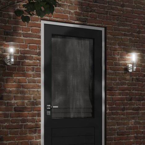 Outdoor Wall Light with Sensor Silver Stainless Steel vidaXL
