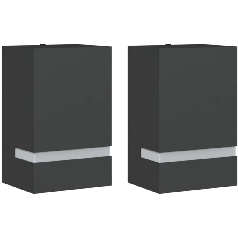 Outdoor Wall Lights 2pcs Black Stainless Steel Vidaxl
