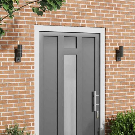 Outdoor Wall Lights 2 pcs Black 7 x 10 x 22 cm Stainless steel vidaXL