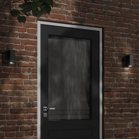 Outdoor Wall Lights 2pcs Black Die-cast Aluminium vidaXL