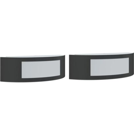 Outdoor Wall Lights 2pcs Black Stainless Steel vidaXL