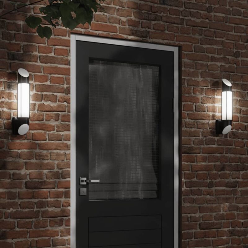 Outdoor Wall Lights 2pcs Black Stainless Steel Vidaxl
