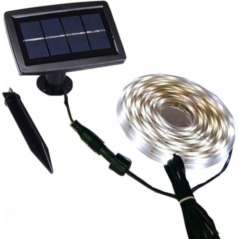 Outdoor waterproof solar light strip, automatic on / off, 2 modes, flexible and cutting table, self-adhesive, 5 m 150 LEDs light strip window staircase roof terrace not Warm white