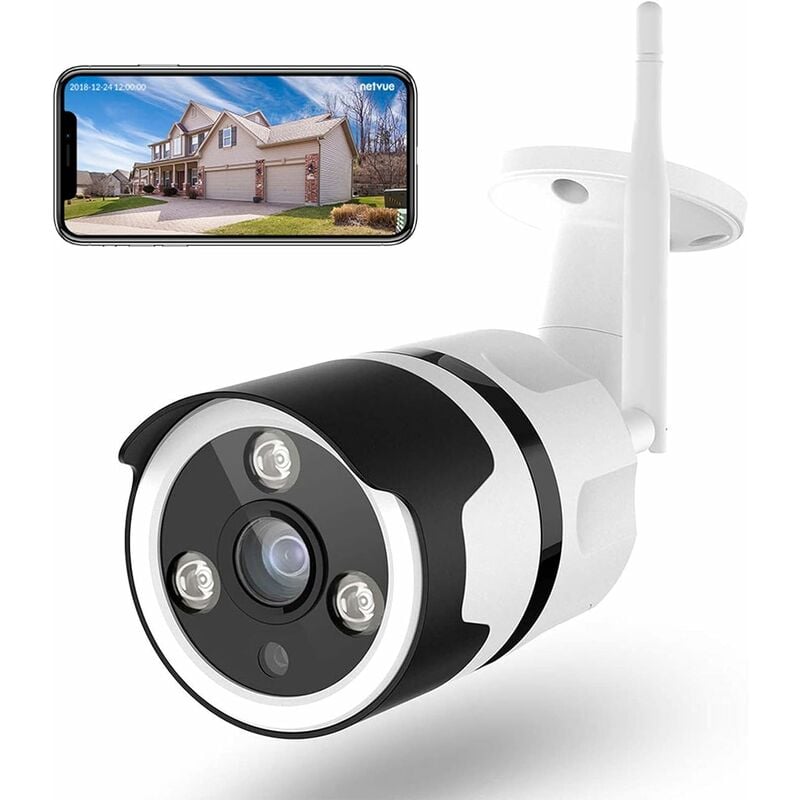 Outdoor WiFi Security Camera, Full hd 1080P WiFi Security Camera, WiFi Security Camera with Night Vision, Human Motion Detection, Two-Way Audio