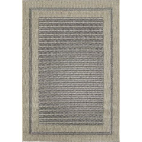Outdoorteppich Rio creme-grau, 133 x 190 cm gestreift Outdoor-Teppiche