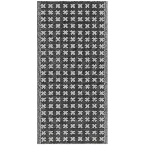 Outdoorteppich ROHTAK Schwarz 90 x 180 cm