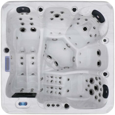 Outdoorwhirlpool HAWAII WHITE MARBLE inkl. Abdeckung und Stiege 220x220x95 cm