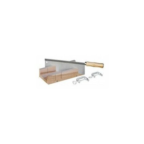 Outifrance – Boîte à onglet en bois avec scie à dos 250 mm – Dimensions 250 x 70 x 30 mm – Pour coupes précises à 45° et 90° - DOS 250 X