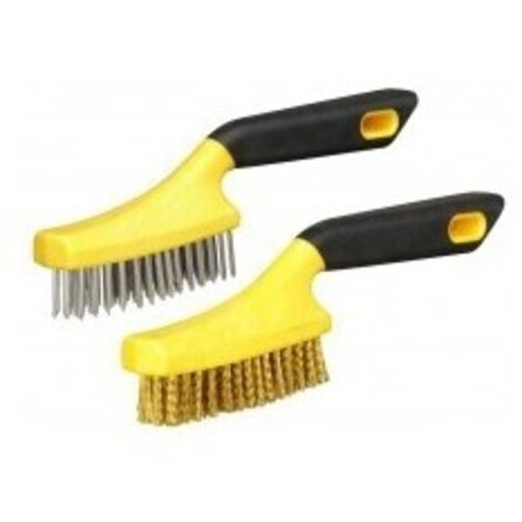 OUTIFRANCE Brosse métallique (4 rangs fils laitonné ondulés)