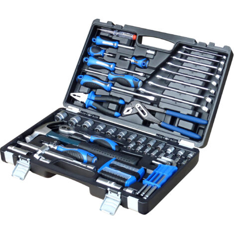 Outifrance – Coffret multi-outils 90 pièces – Acier au chrome vanadium – Poignées bi-matière antidérapantes – Dimensions douilles 4 à 24 mm