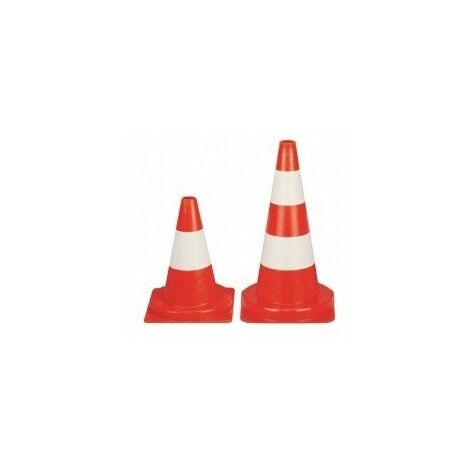 Outifrance Cone signalisation blanc-rouge 50cm
