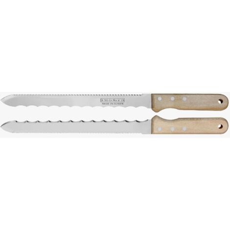 Outifrance – Couteau pour laine de verre et laine de roche 280 mm – Lame en acier inoxydable double denture – Coupe précise et efficace