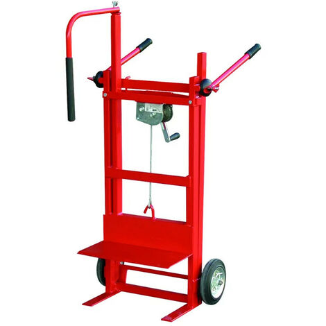 Outifrance – Diable lève-radiateur 150kg – Hauteur de levée 2,53m – Bâti acier époxy – Treuil auto-freiné – 2 roues caoutchouc Ø 200mm