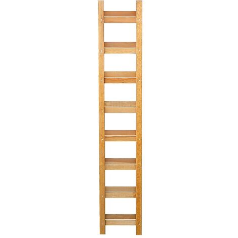 Outifrance – Échelle de couvreur pliante en bois 4 m – 16 échelons – Entraxe 25 cm – Charnières en acier avec verrouillage