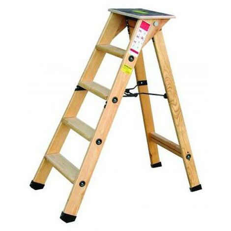 Outifrance - Escabeau Bois Professionnel 10 marches + tablette