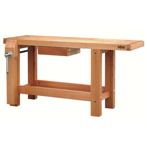 Outifrance – Établi menuisier professionnel 1,50 m – Plateau en bois multiplis 70 mm – Piètement massif 100 x 70 mm – Presse avant verticale