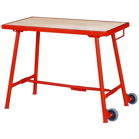 Outifrance – Établi modulable pliant pro à roues – Plateau bois multiplis 27mm – Piètement acier Ø 40mm – Dimensions H820 x l610 x L1080 mm