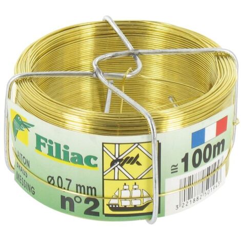 Outifrance – Fil de fer en laiton n°3 0,8 mm x 50 m – Flexible et résistant pour applications variées – Parfait pour travaux d'artisanat