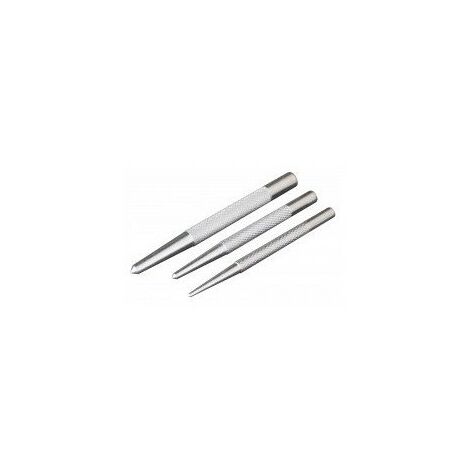 Outifrance – Jeu de pointeaux en acier zingué Ø 7 - 8 - 10 mm – Corps moleté pour prise en main sécurisée – Pour perçage précis