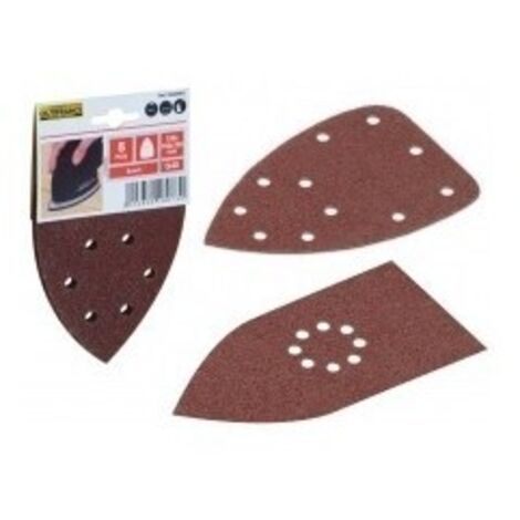 OUTIFRANCE Lot de 5 patins triangulaires auto-agrippants - grain 40 - 150x150x100 mm