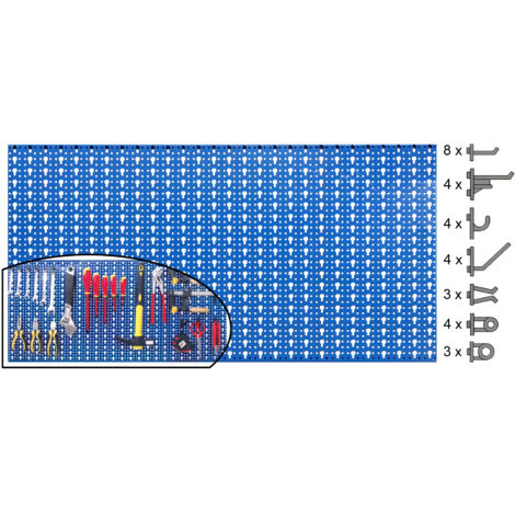 Lot De 24 Crochets Pour Panneau Perforé - Orange, Réglables - OUTILSEXPERT, Rangement Atelier