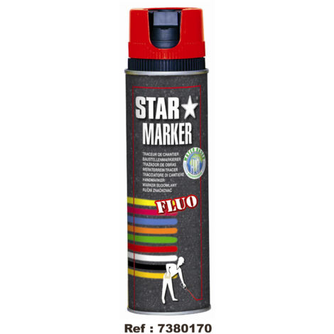 Outifrance Peinture de marquage temporaire Rouge fluo 500 mL