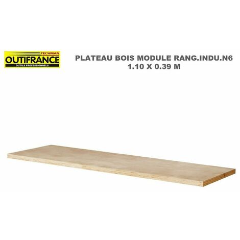 OUTIFRANCE Planche bois pour plateau acier - 1120 x 395 x h. 30 mm 8 kg