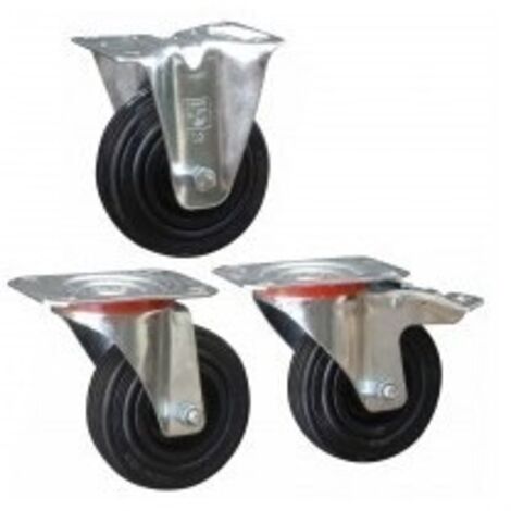 OUTIFRANCE Roulette pivotante sans frein (platine 100 x 80 mm)
