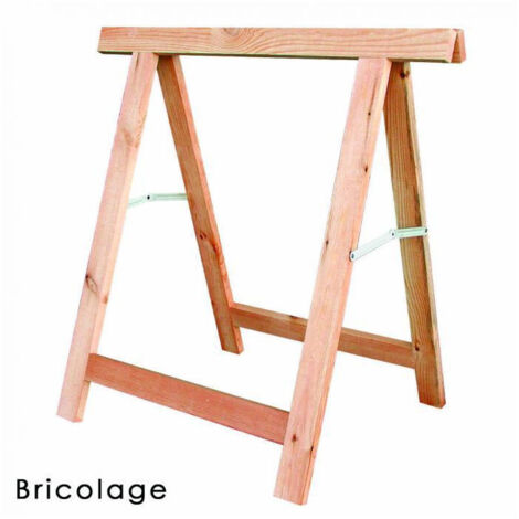 Outifrance – Tréteau pliant en bois industriel – Hauteur 760mm – Charge maximale 300kg – Compas acier 180° – Dimensions 800x800mm