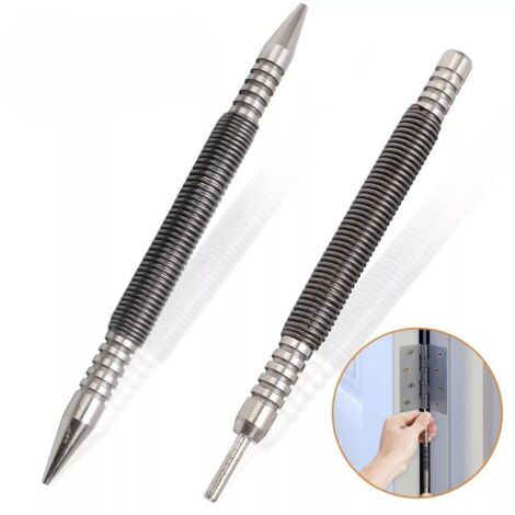 Outil à clous sans marteau à ressort, poinçon pour trous centraux de clous, foret, outil d'extraction de goupilles, embout pointu et embout plat