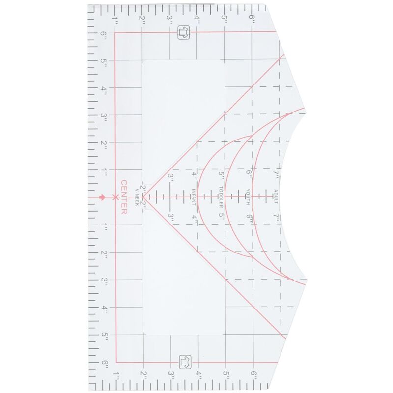 Outil d'alignement de Guide de Règle de T-shirt, Règle Ronde en Acrylique Transparent à Col en V pour les Conceptions de Centrage, Idéale pour Toutes