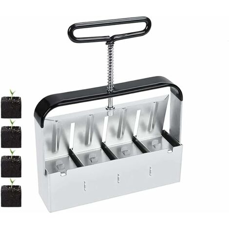 Outil de blocage de terre manuel - Outil de jardinage presse motte - 5,1 cm - Bloque le sol - Avec poignée antidérapante, presse motte pour semis, confortable pour planter, transplanter, serre
