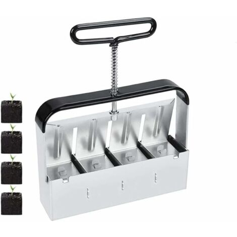 Outil de blocage de terre manuel - Outil de jardinage presse motte - 5,1 cm - Bloque le sol - Avec poignée antidérapante, presse motte pour semis, confortable pour planter, transplanter, serre