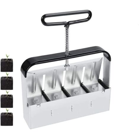 Outil de blocage de terre manuel - Outil de jardinage presse motte - 5,1 cm - Bloque le sol - Avec poignée antidérapante, presse motte pour semis, confortable pour planter, transplanter, serre