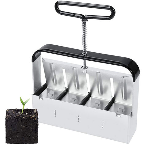 Outil de blocage de terre manuel - Outil de jardinage presse motte - 5cm - Bloque le sol - Avec poignée antidérapante, presse motte pour semis, confortable pour planter, transplanter, serre