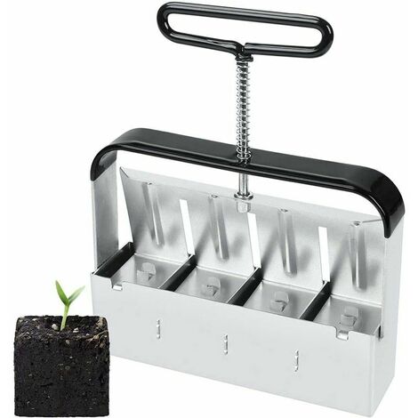 Outil de blocage de terre manuel - Outil de jardinage presse motte - 5cm - Bloque le sol - Avec poignée antidérapante, presse motte pour semis, confortable pour planter, transplanter, serre