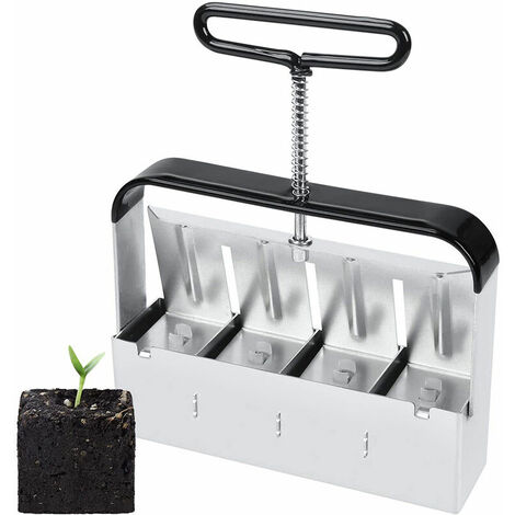 Outil de blocage de terre manuel - Outil de jardinage presse motte - 5cm - Bloque le sol - Avec poignée antidérapante, presse motte pour semis, confortable pour planter, transplanter, serre Y24972