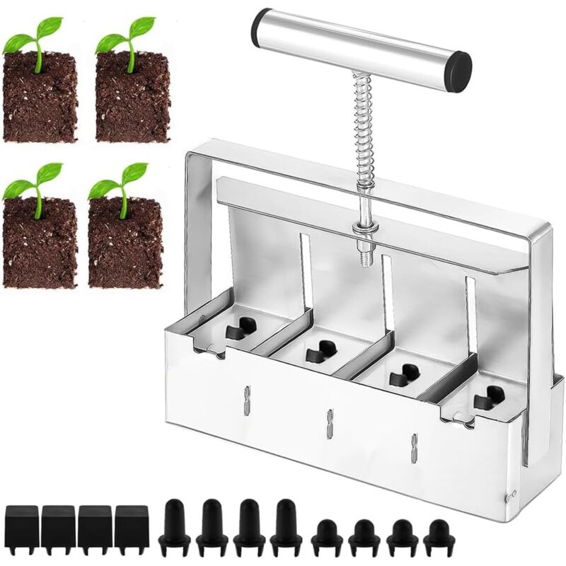 Outil de Blocage de Terre Manuel, Sol pour Fabricant de Blocs, Outil de Jardinage Presse Motte, Bloqueur de Sol Manuel pour Semis, Jardin,