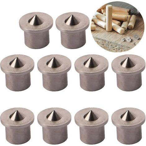Outil de Centrage de Goujon d'Alignement de Bois Pointe le Centre de perçage de marqueur, 6 mm (10 Pcs)